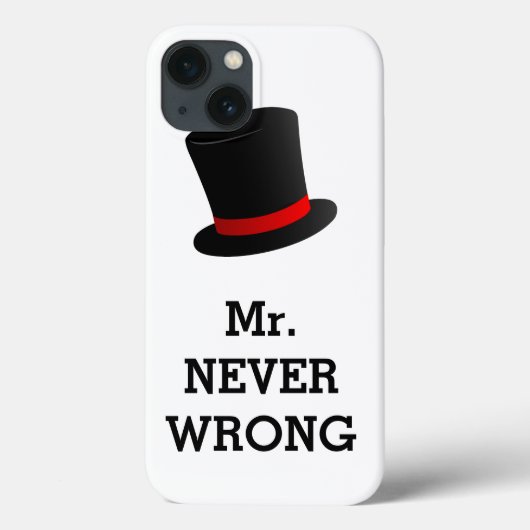 Meneer Nooit Verkeerd Grappig Case-Mate iPhone Case (Achterkant)