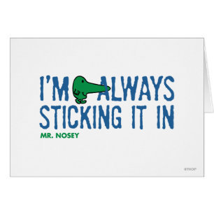 Meneer Nosey die rondneust   Blauwe letters