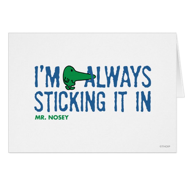 Meneer Nosey die rondneust | Blauwe letters (Voorkant Horizontaal)