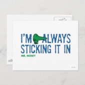 Meneer Nosey die rondneust | Blauwe letters Briefkaart (Voorkant / Achterkant)