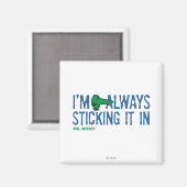 Meneer Nosey die rondneust | Blauwe letters Magneet (Voorkant / Achterkant)