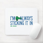 Meneer Nosey die rondneust | Blauwe letters Muismat (Met muis)