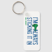 Meneer Nosey die rondneust | Blauwe letters Sleutelhanger (Voorkant)