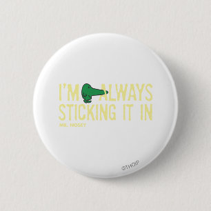 Meneer Nosey die rondneust gele letters Ronde Button 5,7 Cm