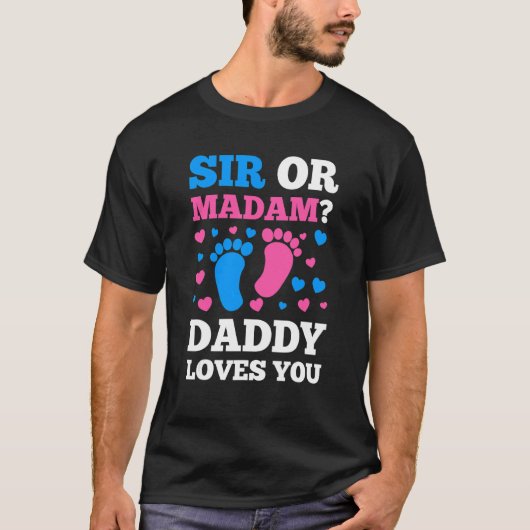 Meneer of mevrouw papa houdt van je roze of blauw t-shirt (Voorkant)