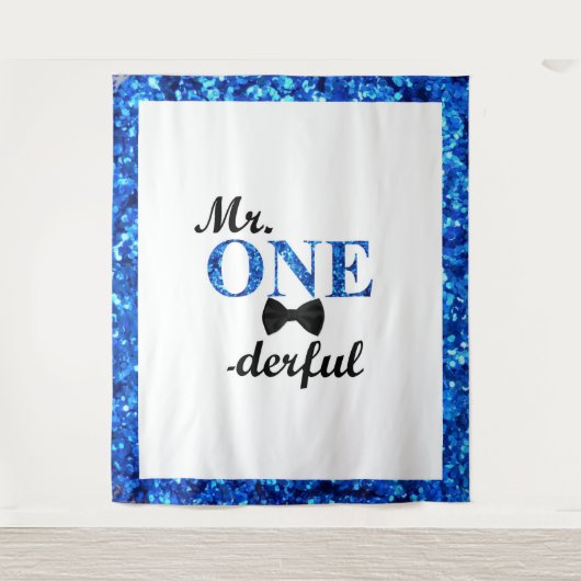 Meneer Onederful 1e verjaardag achtergrond Wandkleed (Voorkant)