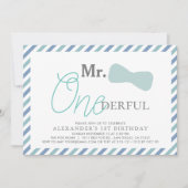 Meneer ONEderful Boy Blue 1e verjaardag Kaart (Voorkant)