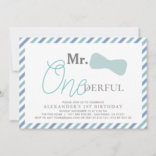 Meneer ONEderful Boy Blue 1e verjaardag Kaart (Voorkant)