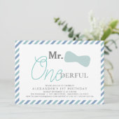 Meneer ONEderful Boy Blue 1e verjaardag Kaart (Staand voorkant)