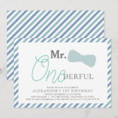 Meneer ONEderful Boy Blue 1e verjaardag Kaart (Voorkant / Achterkant)