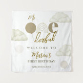 Meneer Onederful Cloud Dream Boho 1e Verjaardag Wandkleed (Voorkant)