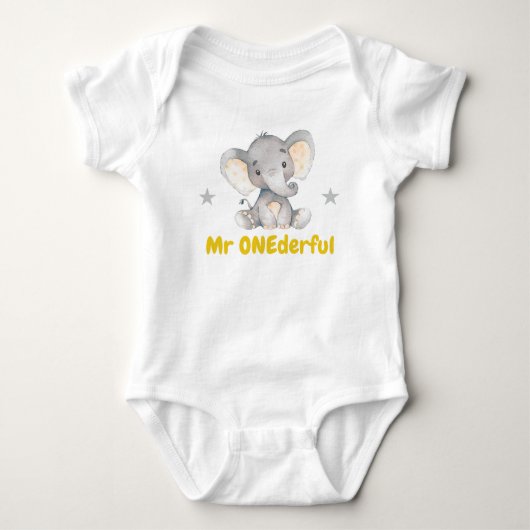 Meneer Onederful Eerste 1e Verjaardagsfeestje Jong Romper (Voorkant)