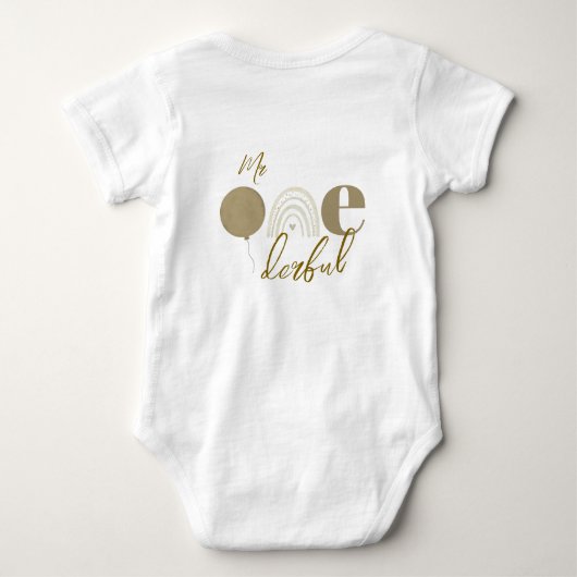 Meneer Onederful Neutrale Cloud Boho Eerste Verjaa Romper (Achterkant)