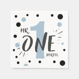 Meneer Onederful Papier Servetten Jongen Baby Blau