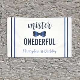 Meneer Onederful Strik 1e Verjaardag Spandoek