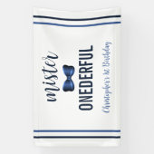 Meneer Onederful Strik 1e Verjaardag Spandoek (Verticaal)