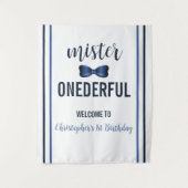 Meneer Onederful Strikdas 1e Verjaardag Wandkleed (Voorkant)