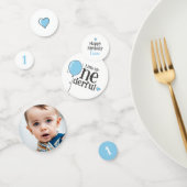 Meneer Onederful Verjaardag Blauw Aangepaste Foto Confetti (Groep)