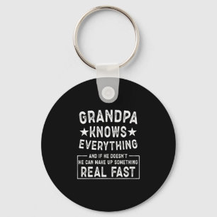 Meneer opa weet alles grappig vintage sleutelhanger