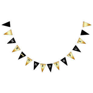 Meneer Prachtige Banner Zwart Wit en Goud