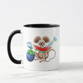 Meneer Rat geniet van zijn maaltijd in het afvalre Mok