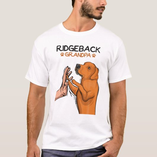 Meneer Rhodesian Ridgeback Opa Hond Liefhebber Opa T-shirt (Voorkant)