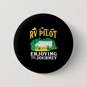 Meneer rv piloot geniet van de reis grappige campi ronde button 5,7 cm