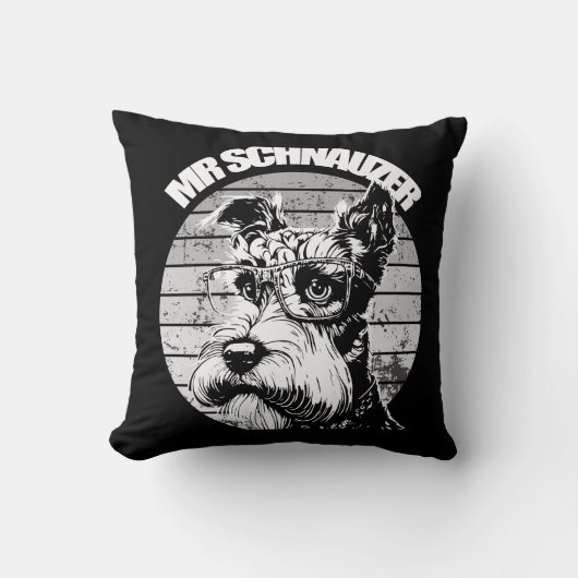 Meneer Schnauzer Kussen (Voorkant)