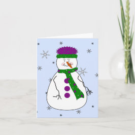 Meneer Snowman, Sneeuwende Sneeuw grillig primitie Feestdagen Kaart