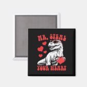 Meneer steelt je hart Hart T-rex Dinosaurus Valent Magneet (Voorkant / Achterkant)