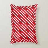 Meneer Sterk | Rode Strepen Patroon Decoratief Kussen (Voorkant(Verticaal))