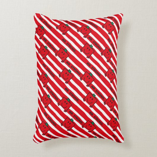 Meneer Sterk | Rode Strepen Patroon Decoratief Kussen (Voorkant(Verticaal))