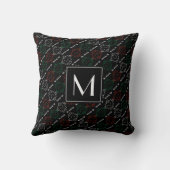 Meneer Sterk | Rood, Wit & Groen Patroon | Monogra Kussen (Achterkant)