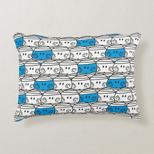 Meneer Stomper | Blauwe Patroon Accent Kussen (Voorkant)