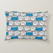 Meneer Stomper | Blauwe Patroon Accent Kussen (Achterkant)