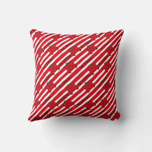 Meneer Strong | Patroon met rode strepen Kussen (Achterkant)