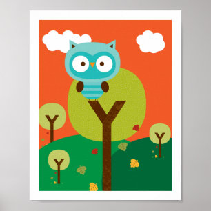 Meneer Uil - Bosvrienden Kinderkamer Muur Kunst Poster