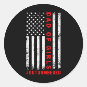 Meneer Vader Van Meisjes Die in de Minderheid Zitt Ronde Sticker