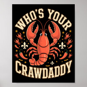Meneer wiens rivierkreeft cajun louisiana woordspe poster
