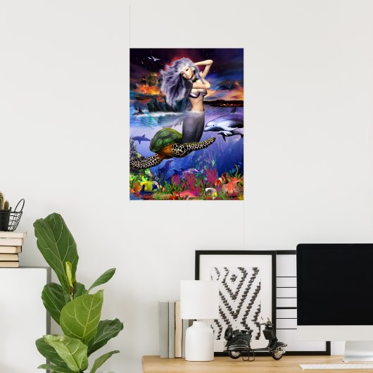 Menehune Mermaid Poster (Thuiskantoor)