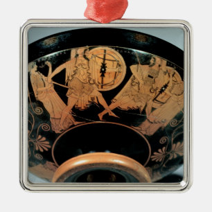 Menelaos, vergezeld van Aphrodite Metalen Ornament