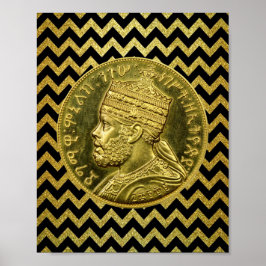 Menelik II Lion Rasta Solomon Jah Rastafari Poster