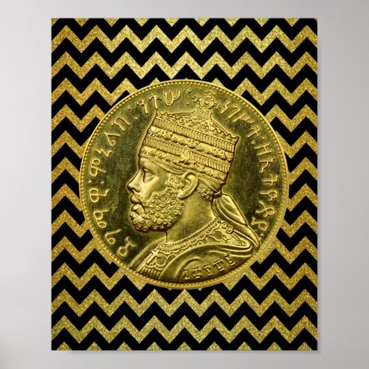 Menelik II Lion Rasta Solomon Jah Rastafari Poster (Voorkant)