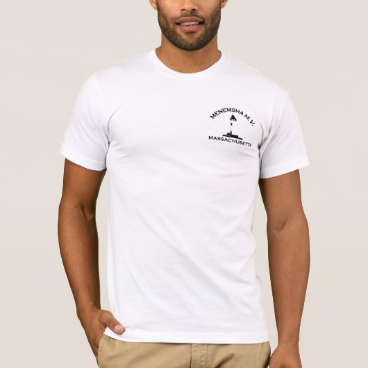 Menemsha Beach - Ontwerp van vuurtoren. T-shirt (Voorkant)