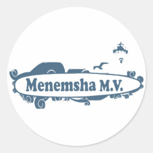 Menemsha Beach - Surf Design. Ronde Sticker