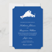 Menemsha Martha's Vineyard Elegant Map Wedding Kaart (Voorkant)