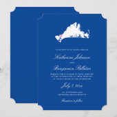 Menemsha Martha's Vineyard Elegant Map Wedding Kaart (Voorkant / Achterkant)