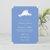 Menemsha Martha's Vineyard Elegant Map Wedding Kaart (Staand voorkant)