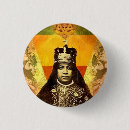 Menen Asfaw Haile Selassie HEM Jah Rastafari Ronde Button 3,2 Cm