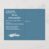 Meng blauw patroon herhaalt & witte kant uitnodiging briefkaart (Achterkant)